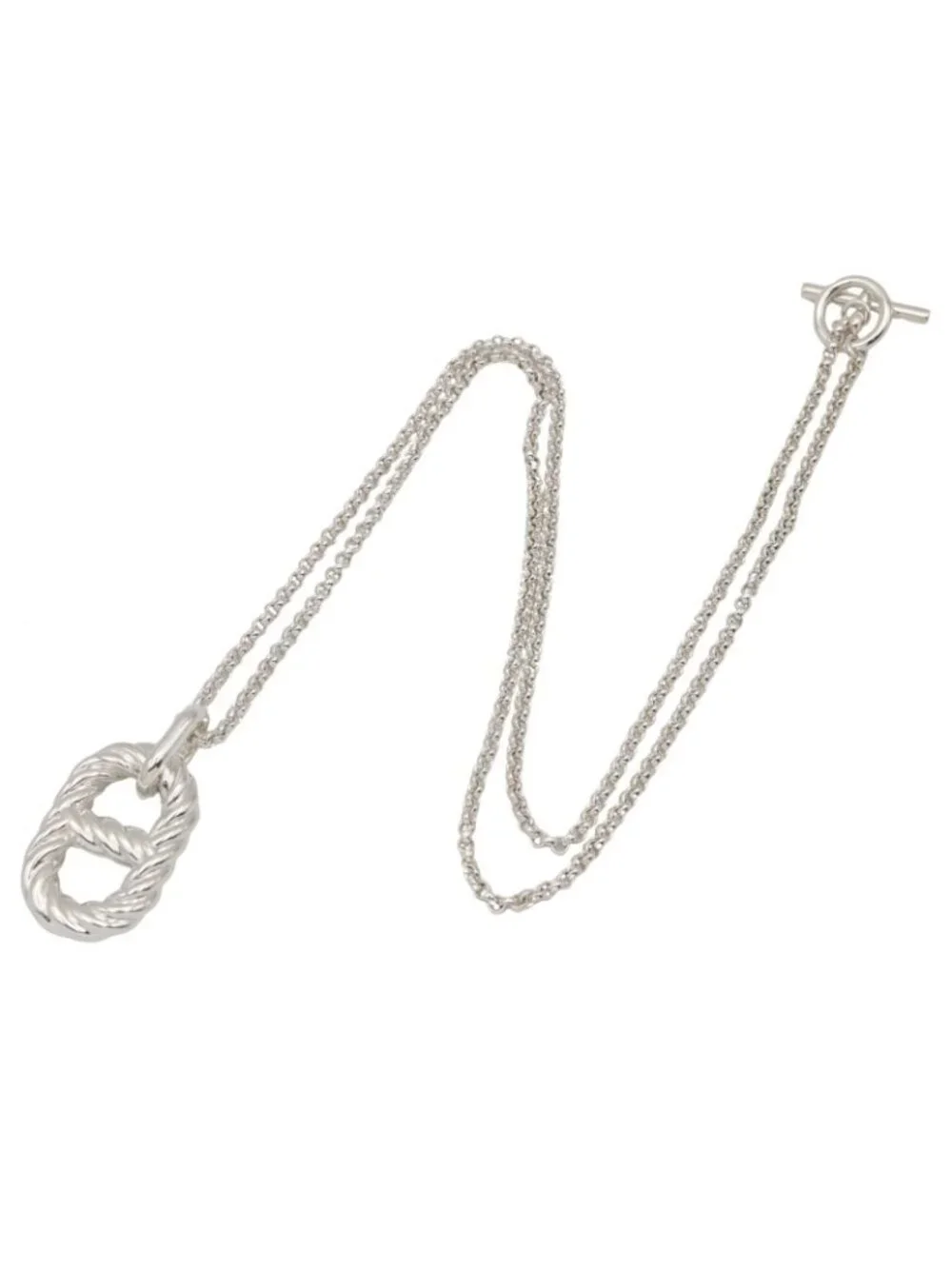 Hermes Necklace Chaine D'ancre Alea II Twist GM 69 925 Sterling Silver